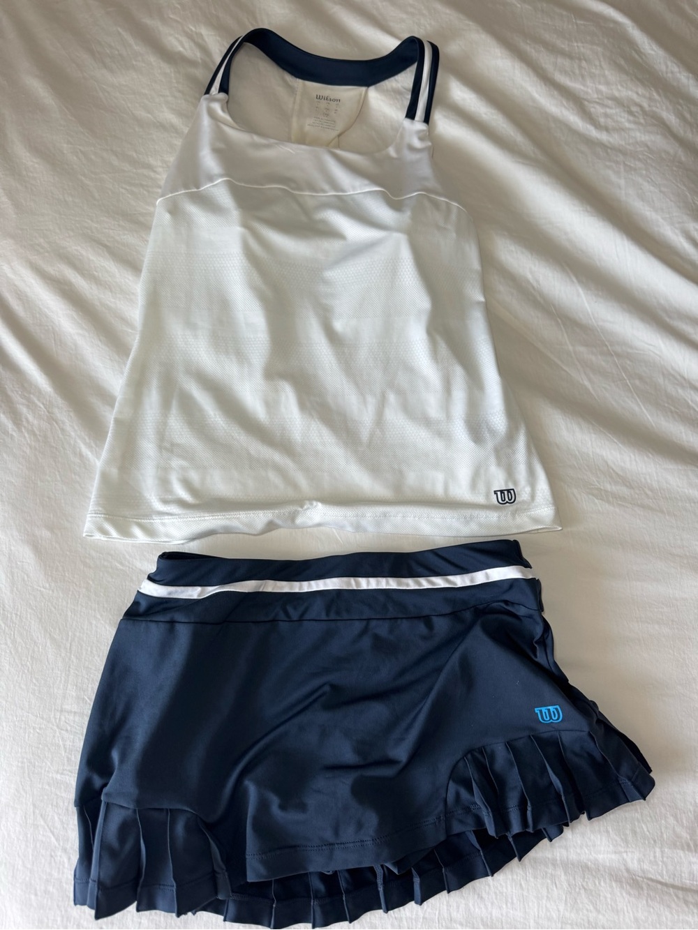 Wilson White & Navy Tennis Tank and Skort Set